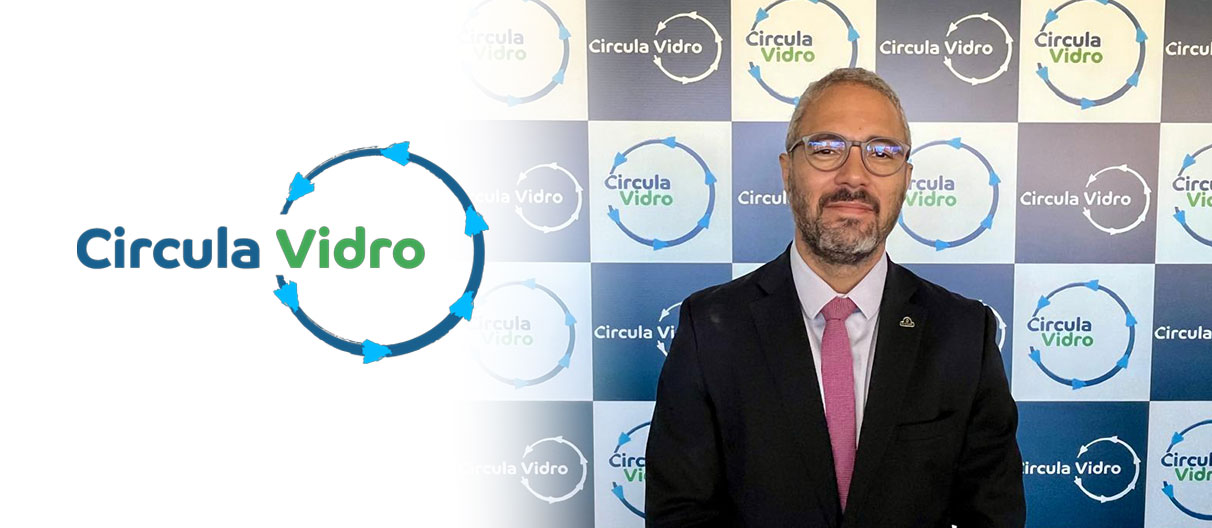 Márcio Maciel, presidente do Sindicerv, presente ao lançamento da Circula Vidro